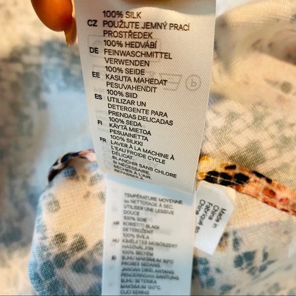 Pink Pure Silk Multicolor Snake Print Wrap Dress H&M Exclusive Studio SS 2015 - Picture 14 of 16